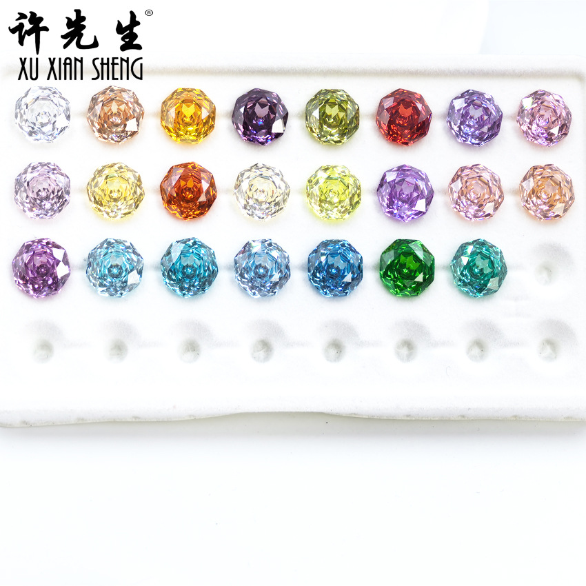 Mr. Xu Jewelry Millennium Rose Cut 5A circón octogonal Accesorios de joyería Douyin Live Venta caliente