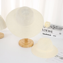 亲子活动diy草帽 创意绘画草帽白色礼帽热销防晒遮阳草帽纯色帽子