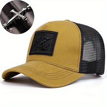 W 19142 Vintage Color Block Trucker Cap ����ƴɫ����ñ