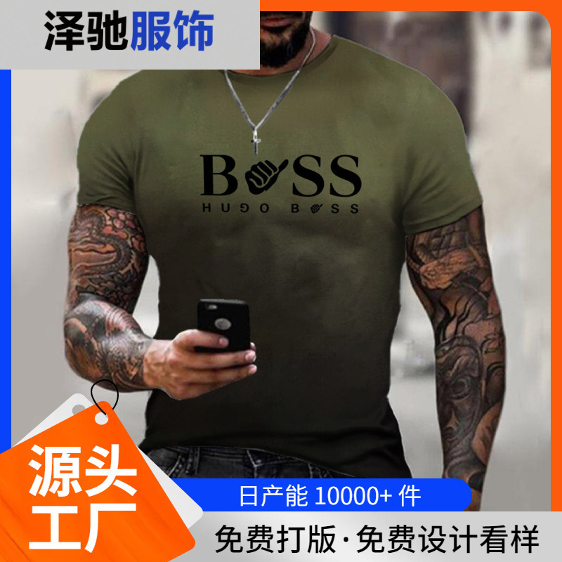 2023 New Hot Selling Boos Printed Summer Retro T-Shirt 3D Digital Printing Street Trend Men