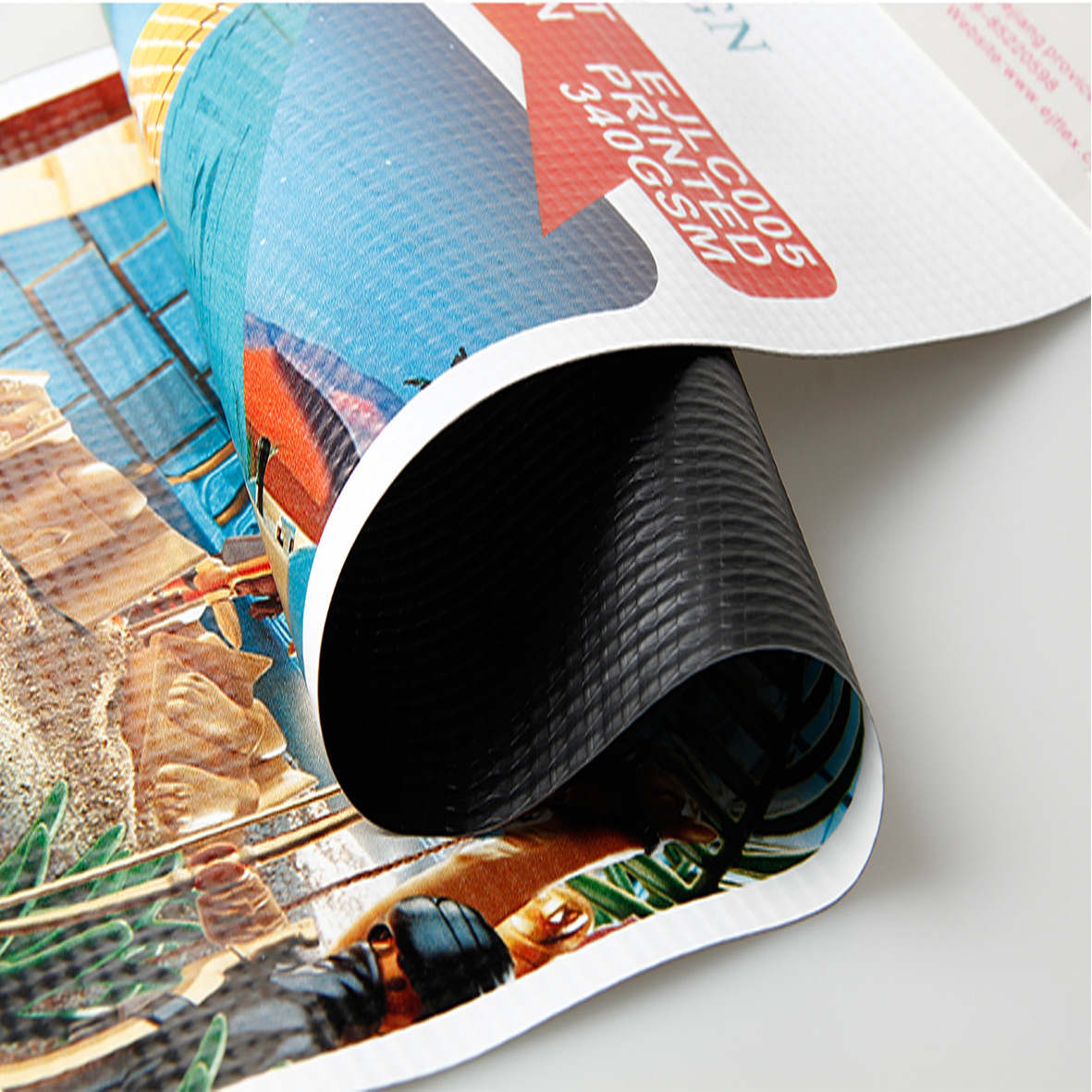 义乌益佳贴合黑白布/白黑布 380克灯箱布