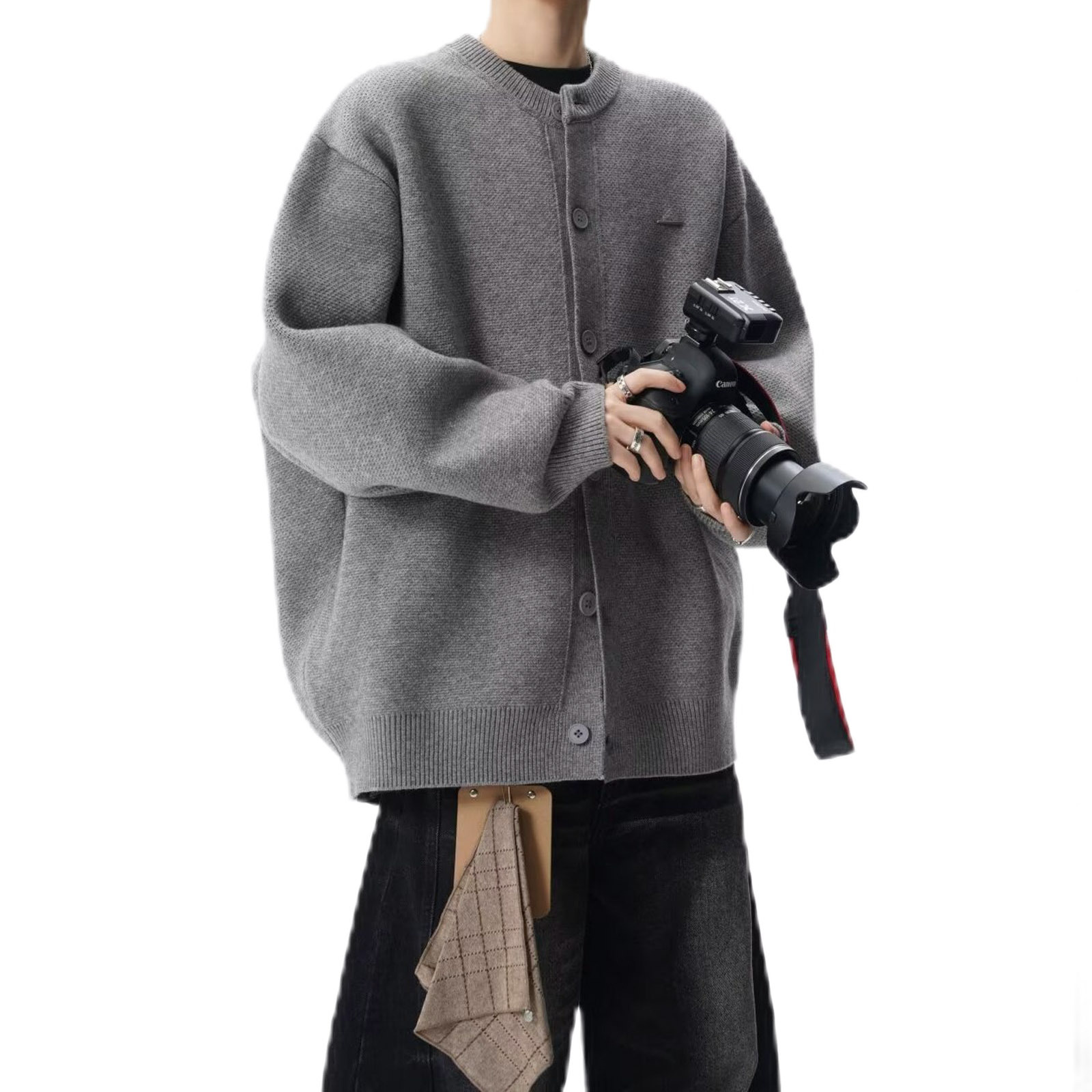 Explosiones transfronterizas de tamaño europeo suéter de jersey de gran tamaño cardigán chaqueta de color sólido fábrica de negocios al por mayor