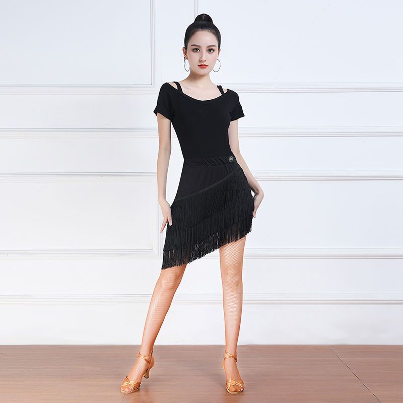 New Latin Dance Tassel Skirt for Women, Adult Short Skirt Bottoms, Latin Practice Skirt, Square Dance Skirt Clothing