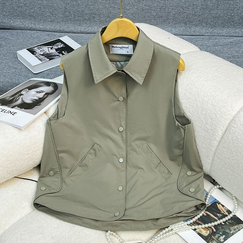 Shanli Dadi Design Lapel Casual Vest for Women 2025 Summer New Loose Layered Sleeveless Top