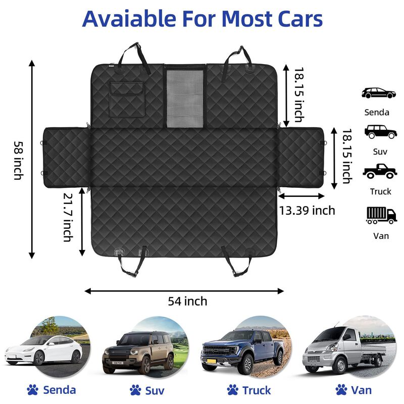 車用ペットマット、人気のクロスボーダー専用ペットカーシートクッション、防水屋外アウトドアカーリアハンモック|undefined