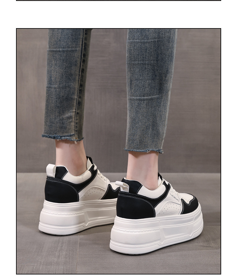 Giày sneaker nữ chunky đế dày tăng chiều cao 8 cm, phong cách trẻ trung — màu be chi tiết 13