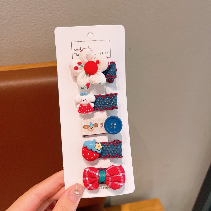 Clip de cabello de arco para bebé no daña cabello jeans perlas para bebés BB clip de cabello para niños laterales para niñas