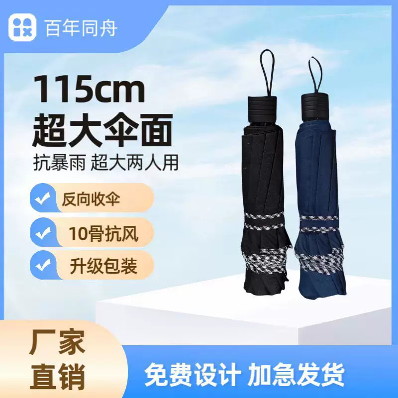 十骨雨伞超大号男女太阳伞三折叠晴雨伞印logo遮阳伞手动雨伞批货