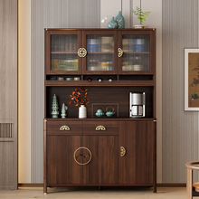 新中式实木餐边柜家用客厅一体靠墙现代简约储物柜多功能收纳柜子