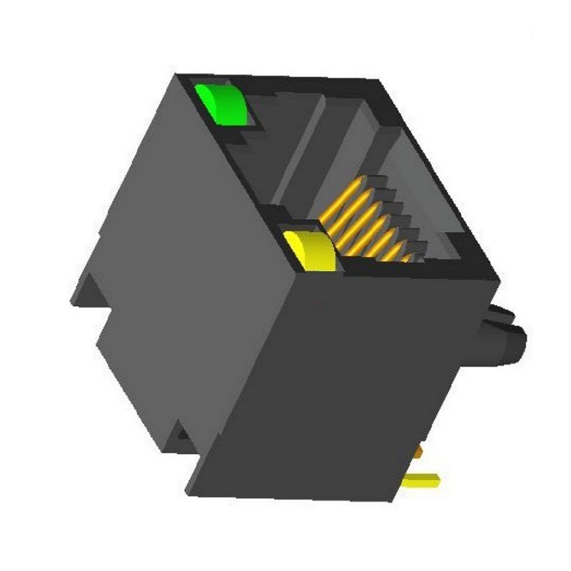 RJ45路由器母座带灯  RJ45网络通讯插座  RJ45电脑宽带连接器插孔