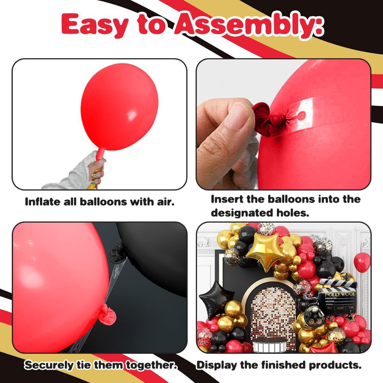 Red black metal balloon