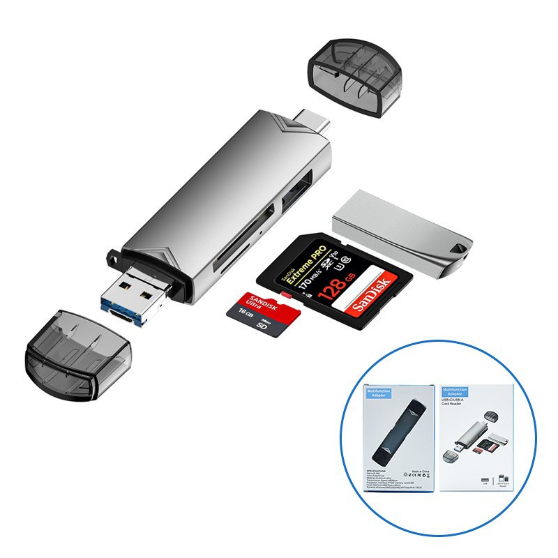 Fábrica modelo privado USB3.0 lector de tarjetas multifunción tipo-c Android teléfono móvil ordenador OTG Cámara SD/TF/USB flash disk