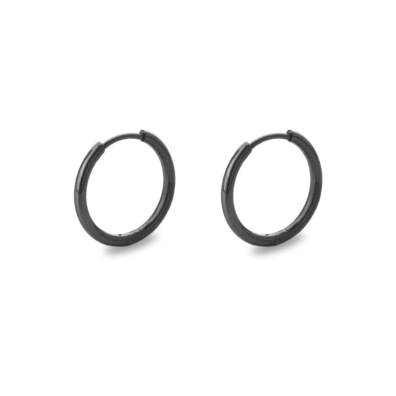 Simple Style Solid Color Stainless Steel Hoop Earrings 1 Pair