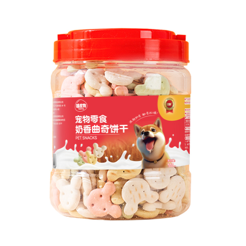 Galletas de barril grandes con sabor a leche para perros