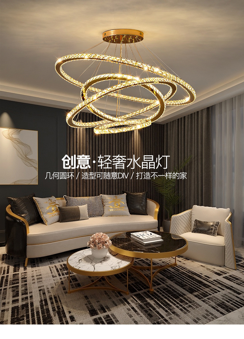 复式楼客厅大吊灯不锈钢轻奢简约别墅 公寓跃层楼梯吊灯-阿里巴巴