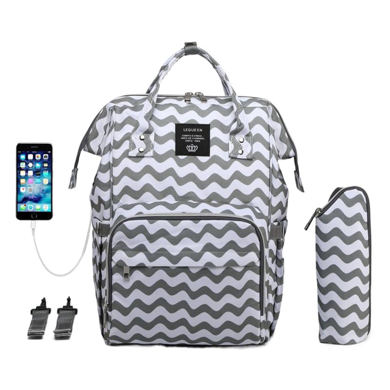 LEQUEEN Mummy Bag usb Charging New Multi-function Large Capacity Backpack for Going Out Mother Bag Mother and Baby Bag
