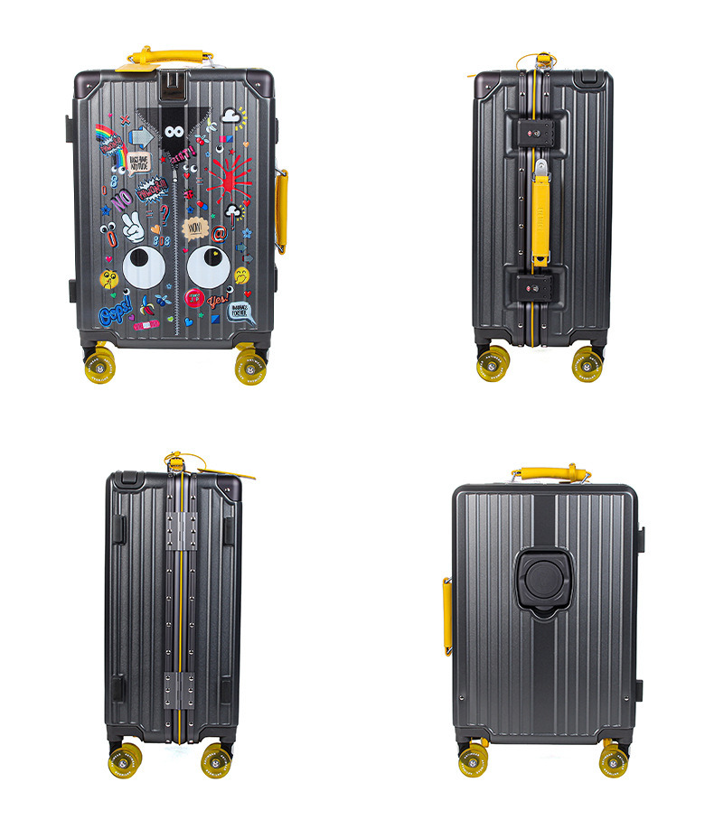 EYE THEME Nuevo anti-compresión de la cerradura de graffiti caja de tirón de puerta abierta con cremallera maleta de viaje A165 #