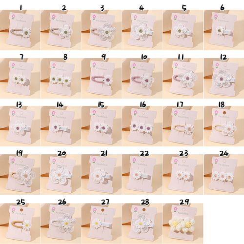 Girl Freshwater Daisy Five-Petaled Flower Hair Accessory Eyebrow Clip Cute Fabric Handmade Hair Clip 3684