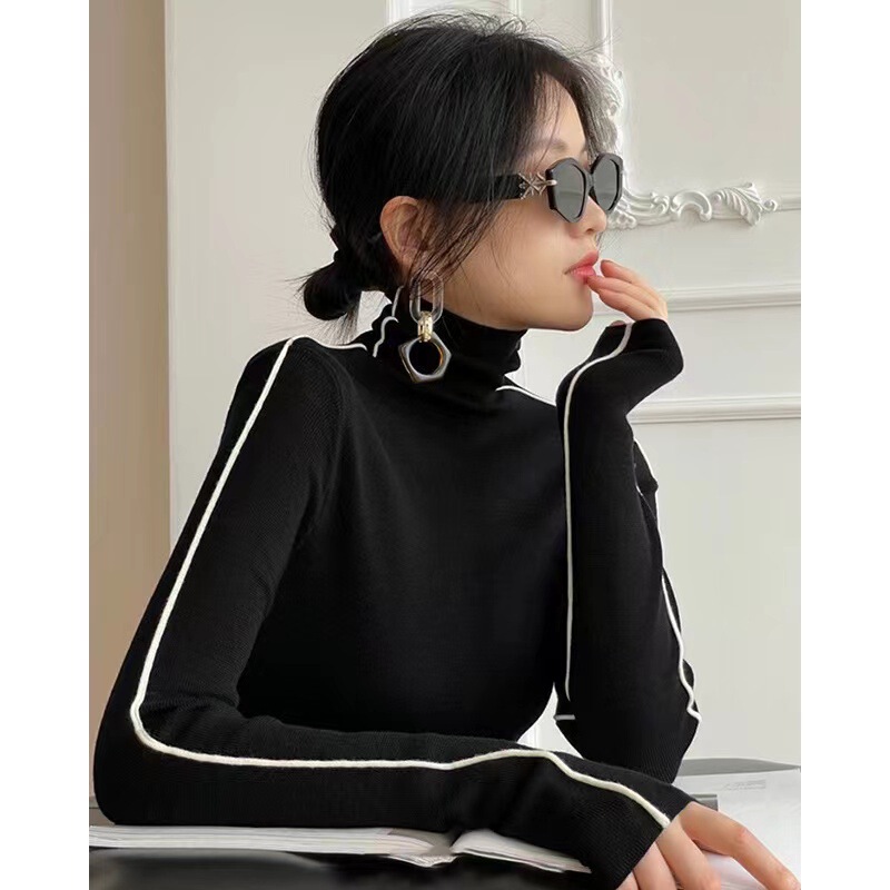Women's turtleneck bottoming shirt autumn and winter fur inner high-grade sweater with thick velvet pile collar top Women's turtleneck bottoming shirt autumn and winter fur inner high-grade sweater with thick velvet pile collar top
