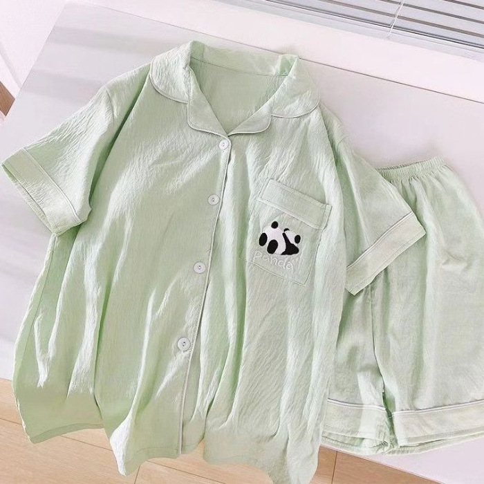 50331 pareja nubes algodón doble corto - panda Green Girl