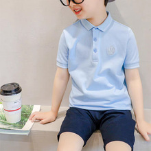Polo kids 童裝短袖T恤夏季男女童校服園服高品質全棉彈力透氣夏