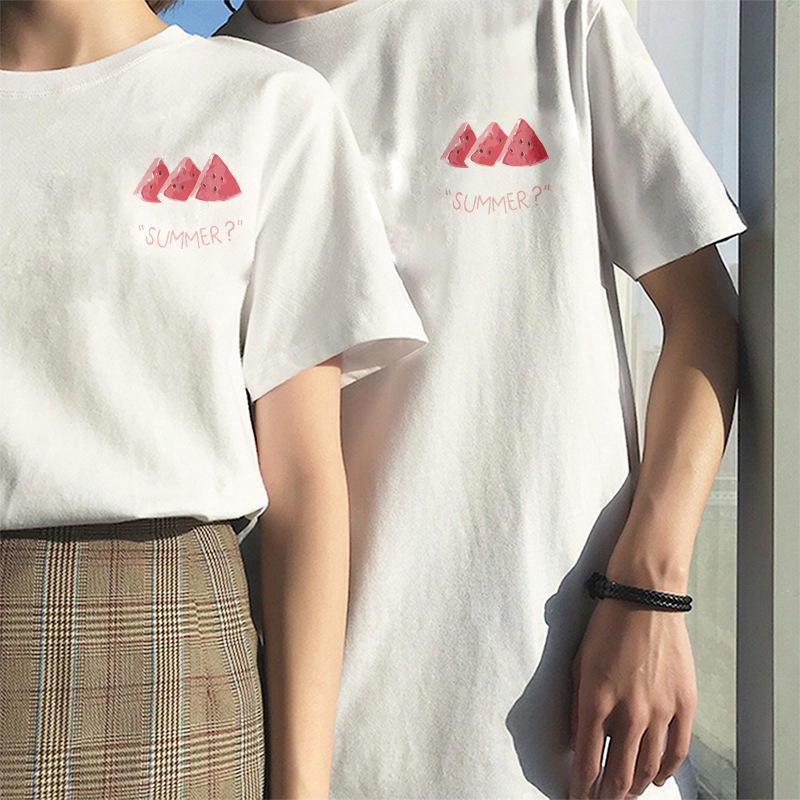 Combed cotton-three watermelons on chest
