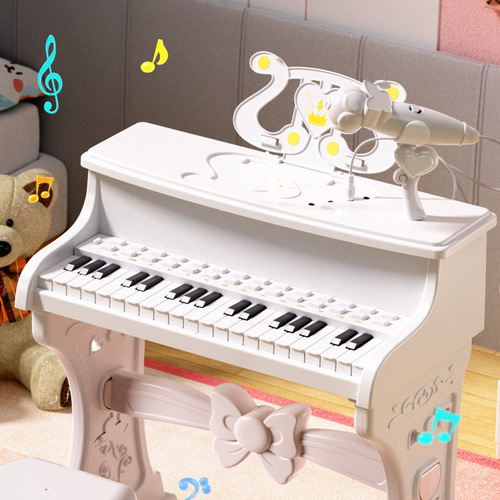 Children's Piano Toy Large Electronic Keyboard for Little Girls, Beginner Multifunctional with Microphone, Suitable for 3-Year-Old Babies, Gift