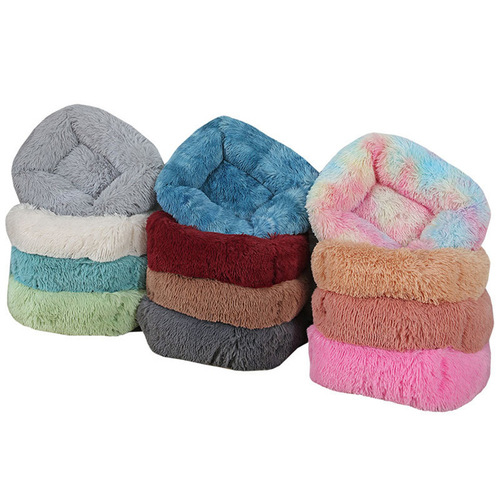 Square Plush Cat and Dog Bed for Autumn/Winter with Thicker Design for Deep Sleep, Pet Supplies, One Piece Dropshipping
