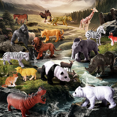 益智仿真農場野生動物模型海龜兒童早教認知教材動物模型跨境