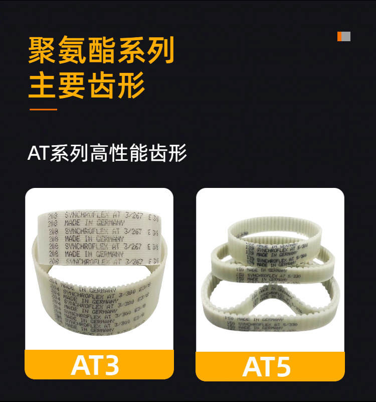German Continental Synchronous Belt At3-300 351 399 417 450 Polyurethane Synchroflex Transmission Belt