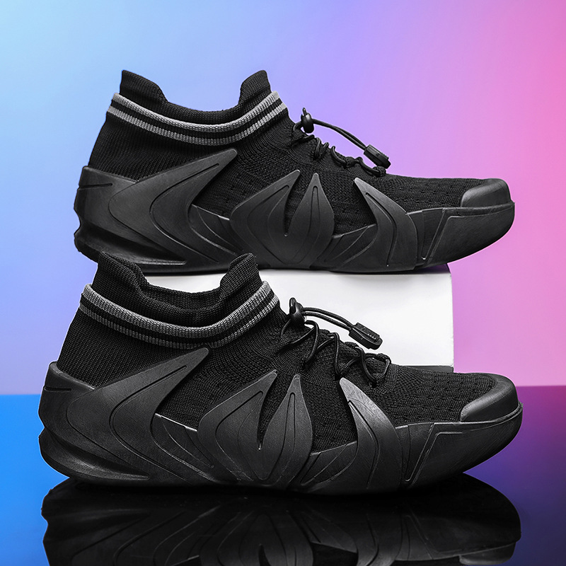 Zapatos de hombre que se pueden usar en cuatro estaciones, nueva tendencia de la moda, casual sin cordones, suela gruesa, punta redonda, zapatos de hombre transpirables deportivos de todo fósforo