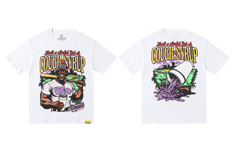 あれ。 SA AWFUL LOT OF COUGH SYRUP メンズ ヒップホップ ラップコラボ 半袖Tシャツ|undefined