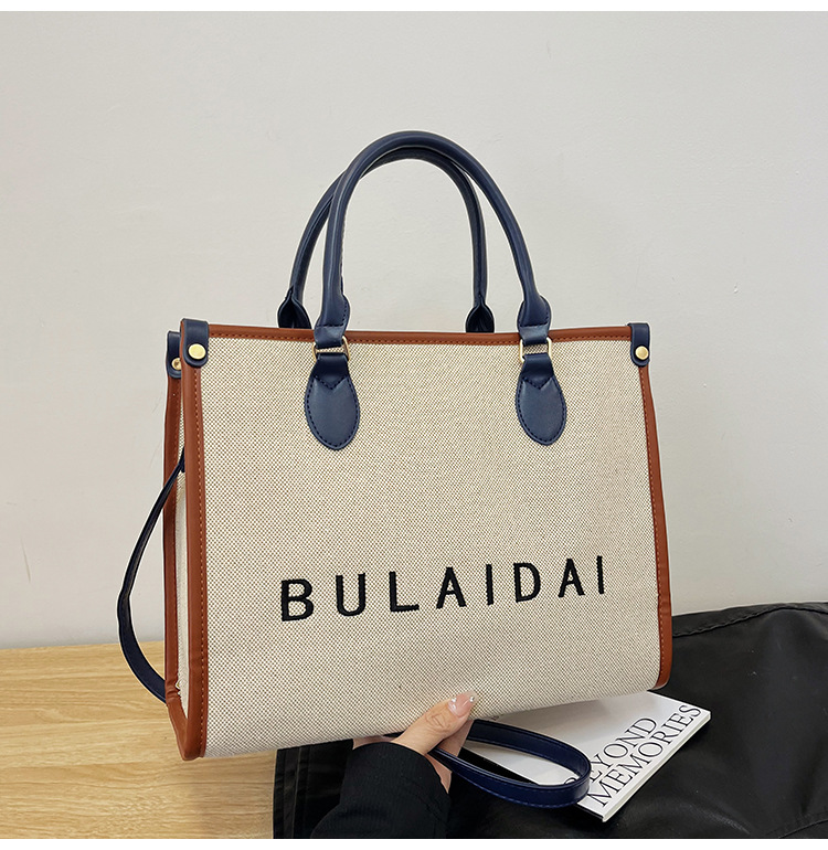 Bolsos para mujer 2026, nuevo estilo de moda, bolso tote de lona con logo bordado, bolso de mano de alta gama, bolso bandolera para el día a día