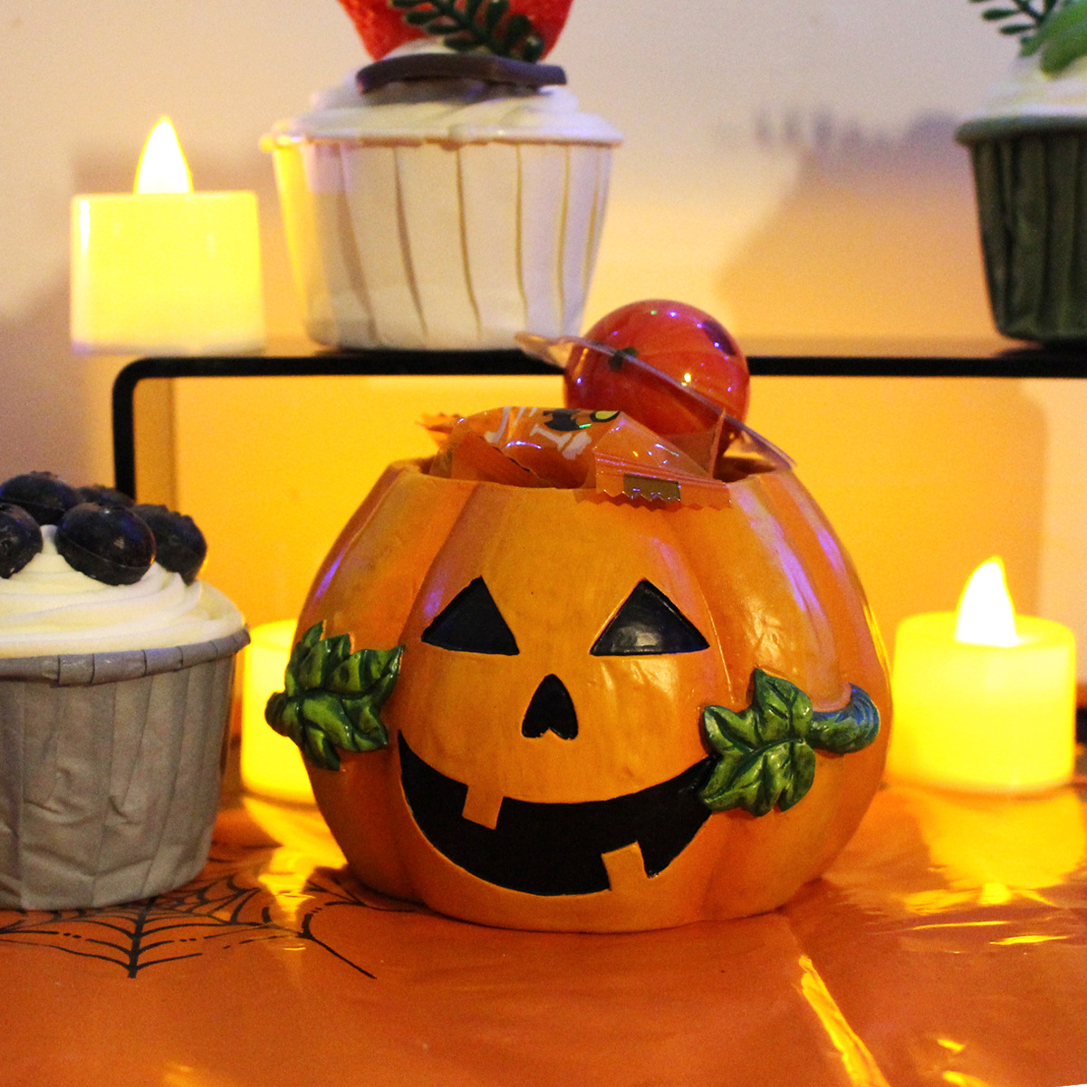  Halloween Pumpkin Flower Pot Ghost Festival Decoration Ornaments Flower Pot Home Office Desktop Small Flower Pot Holiday Ceremony