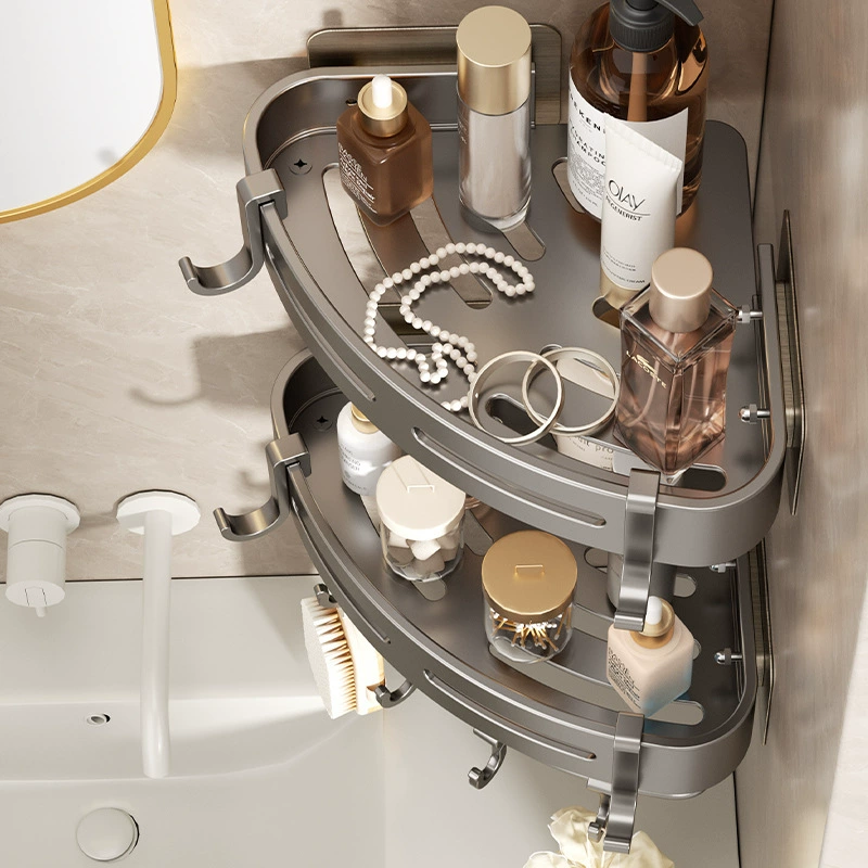 Пистолет серый полка для ванной треугольник настенная ванная комната