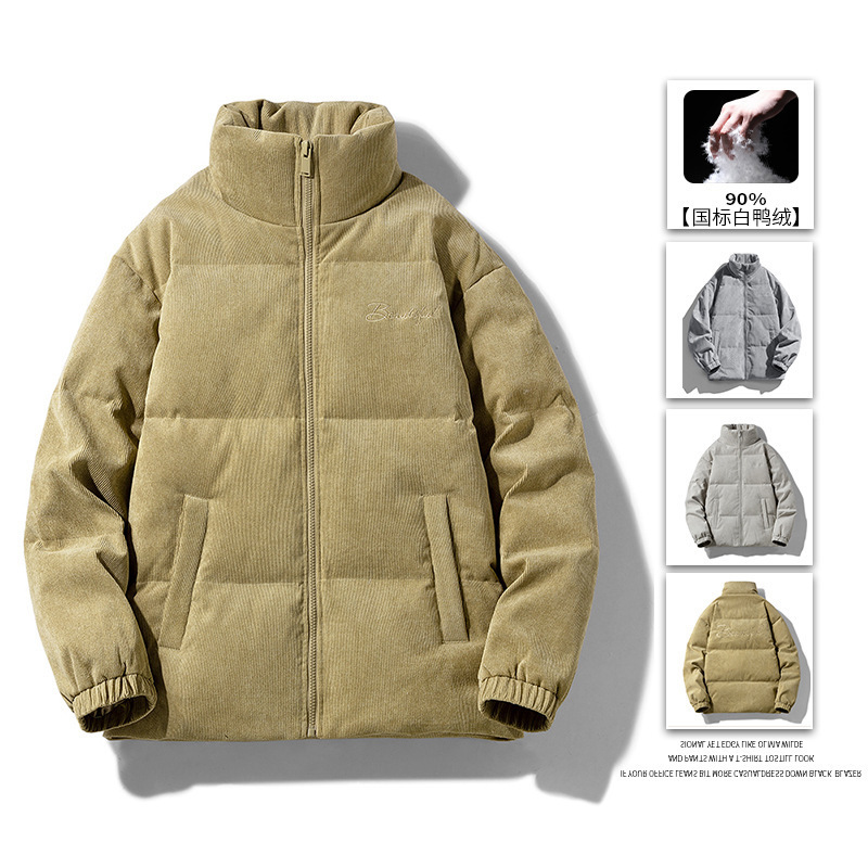 Elite winter warm short corduroy down jacket