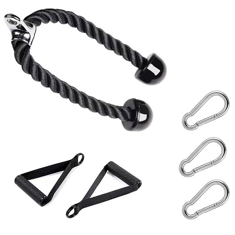 Tríceps tríceps volando pájaro entrenador baja presión cuerda pórtico deportes tirón-abajo mango fitness cuerda doble cabeza hombres al por mayor