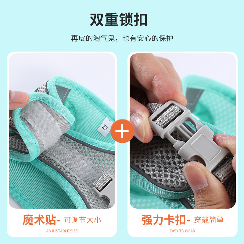 Correa de perro transfronteriza para mascotas correa de pecho estilo chaleco reflectante correa de perro gato tracción correa de perro suministros de cuerda de perro