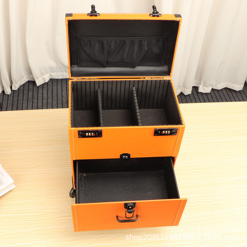 Esteticista móvil caja especial caja de cosméticos con barra de tracción de tatuaje baño de pies con oreja caja de cajón con barra de tracción universal de alta gama