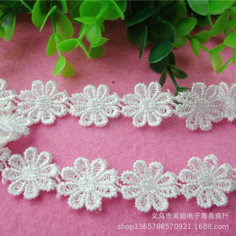 2.5厘米水溶刺绣蕾丝花边单个手工花边服装家纺服饰家纺民族风辅