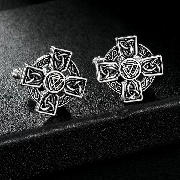 European and American in stock New Vintage Electroplated silver Cross Pattern Accessories Cufflinks Men's French Shirt Cufflinks