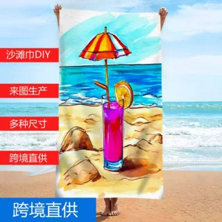 跨境厂家直供沙滩巾超细纤维浴巾毛巾外贸吸水毛巾夏天速干批发