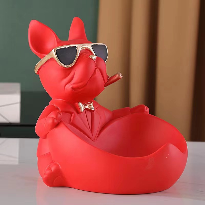 Double Plate Lying Dog (Pink)
