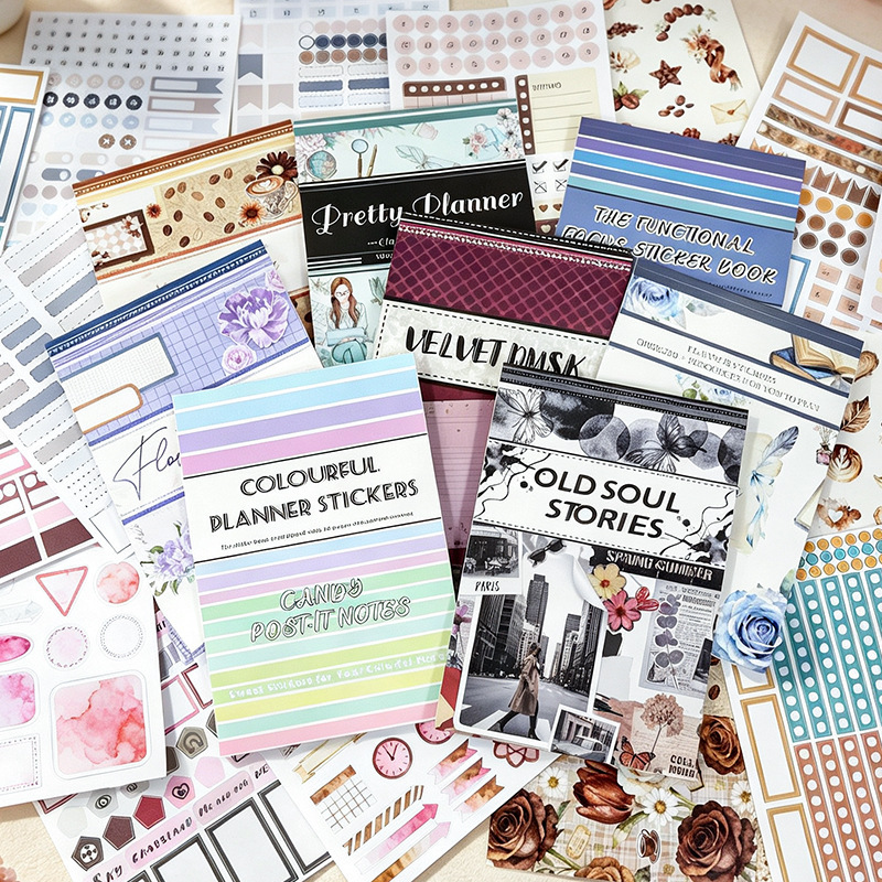 Handbook Stickers Bujo Planner Sticker Book Blank Note-Taking Functional Planner Sticker Book