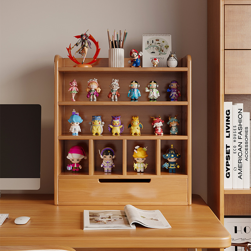 Estante de exhibición de caja ciega, bloque de construcción a prueba de polvo, caja de almacenamiento de juguetes, vitrina hecha a mano de madera maciza, caja de exhibición de almacenamiento Mate de burbujas