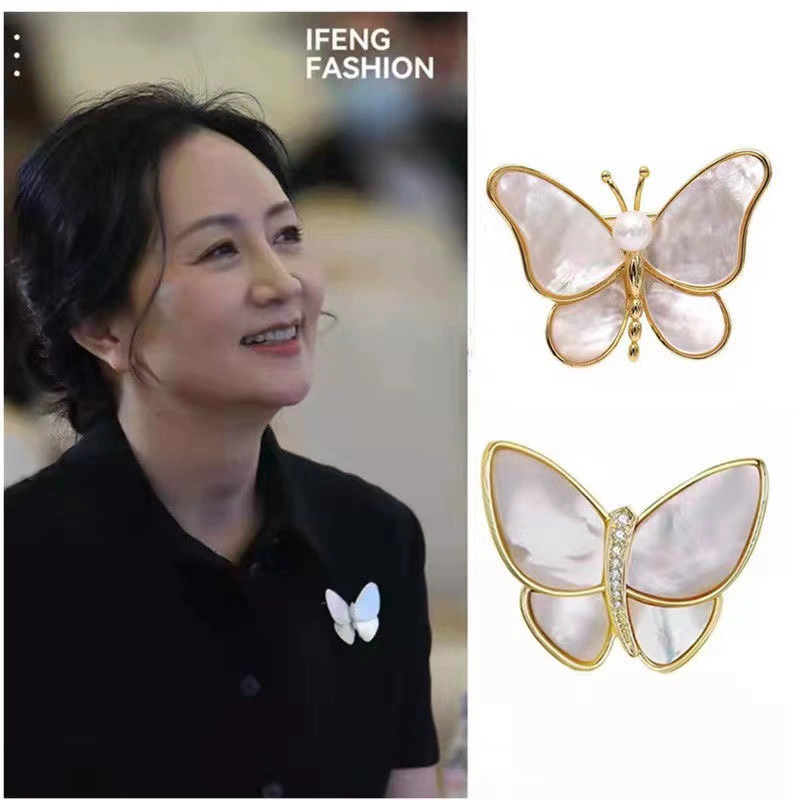 Уникальная брошь-бабочка для женщин, нежная жемчужная заколка, элегантный корсаж, аксессуар для одежды, оптовая продажа в стиле commuter.