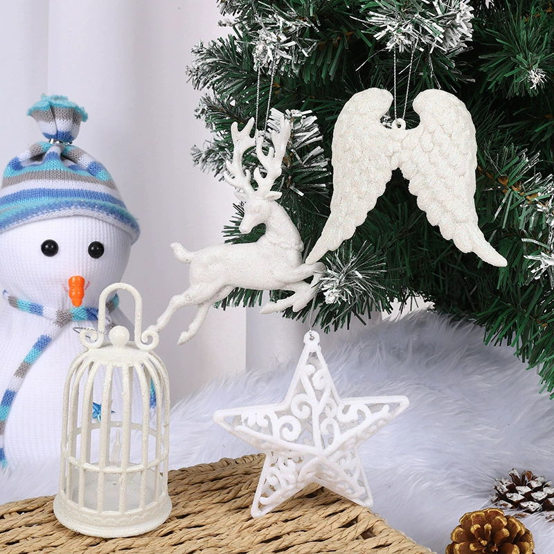 Креативное рождественское украшение лисьего рога Wing Decoration Products Creative Bird Cage Pentaphysis Hollow Christmas Tree Scene Pendant
