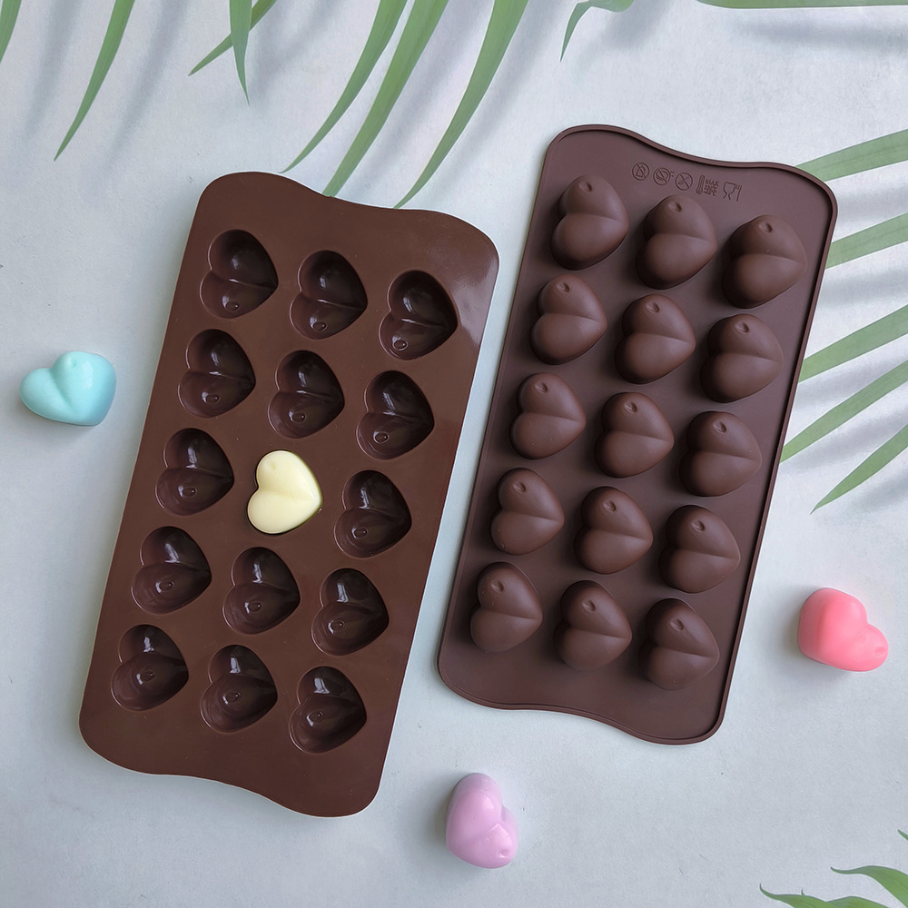 15 gotas de lluvia en forma de corazón 229 molde de silicona dulces pudín DIY pastel decoración herramientas de horneado