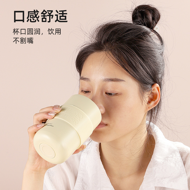 Lock mug Food Grade 316 Handle mug Portable Men's and Women's Students Coffee Sports Outdoor Water Cup