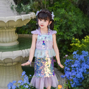 Children's Day Mermaid dress Girl's Princess Dress New Style Mermaid's Tail Dress Birthday Dress Children's Performance Dress